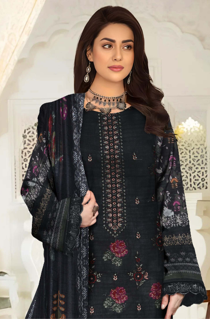 3-PC Nisha Designer Embroidered Lawn