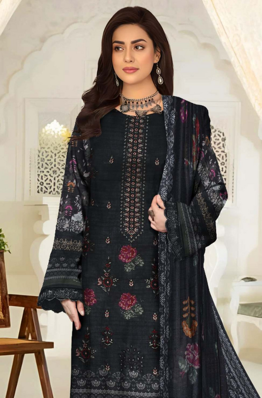 3-PC Nisha Designer Embroidered Lawn