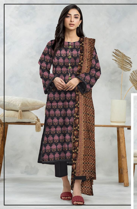 3-PC Edenrobe Printed Lawn