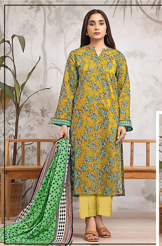 3-PC Edenrobe Printed Lawn