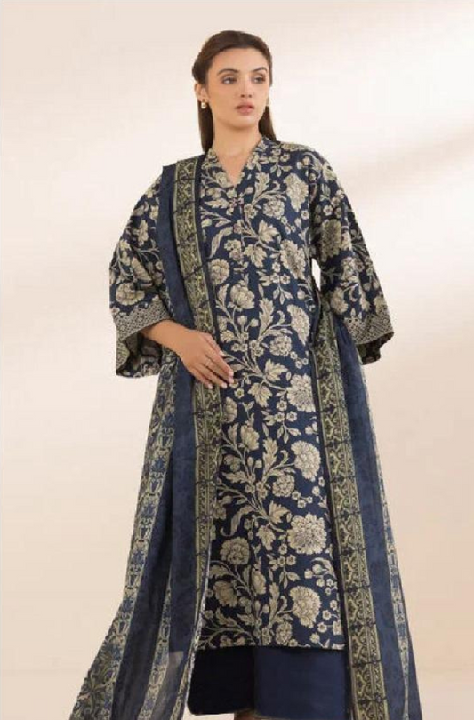 3 Piece - Sapphire Printed Fabric