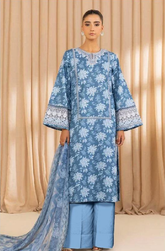 3 Piece - Sapphire Printed Fabric