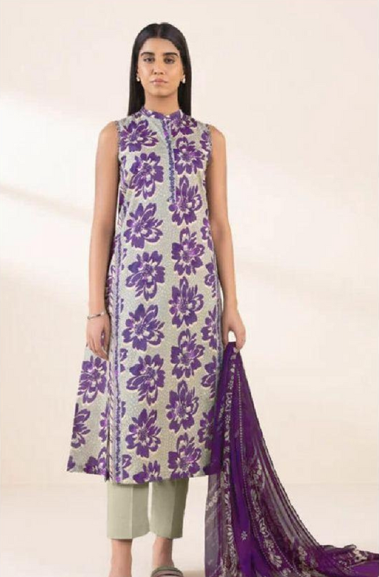 3 Piece - Sapphire Printed Fabric